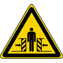 Panneau danger ecrasement ISO 7010 - W019
