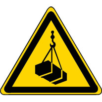 Panneau danger charges suspendues ISO 7010 - W015