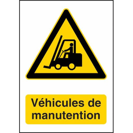 Autocollant Danger Véhicules de Manutention - W014