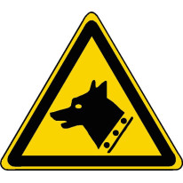 Panneau danger chien de garde ISO 7010 - W013