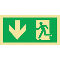 Panneau Directionnel Sortie de secours en dessous 
