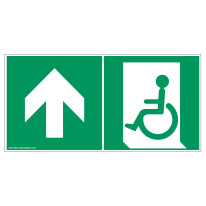 Panneau Evacuation PMR sortie en haut ISO 7010 - S