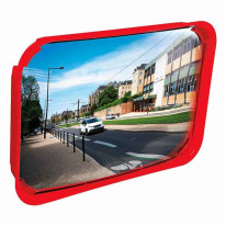 Miroir multi usage cadre rouge - Direct signalétique