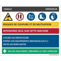 Fiche sécurité cisaille - H 200 x L 240 mm - PVC 2