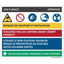 Fiche sécurité scie à onglet - H 200 x L 240 mm -