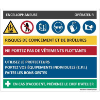 Fiche sécurité encellophaneuse - H 200 x L 240 mm