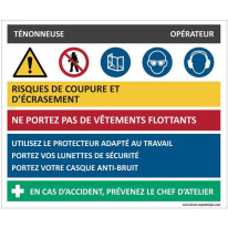 Fiche sécurité tenonneuse - H 200 x L 240 mm - PVC