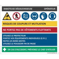Fiche sécurité raboteuse dégauchisseuse - H 200 x