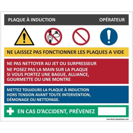 Fiche sécurité plaque à induction - H 200 x L 240 