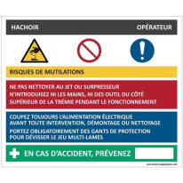 Fiche sécurité hachoir - H 200 x L 240 mm - PVC 2