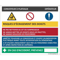 Fiche sécurité convoyeur à plateaux - H 200 x L 24
