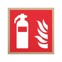 Signalétique Incendie carrée en bois medium F001B