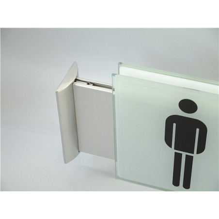 Drapeau avec picto verre trempé recto/verso - Toilettes Femmes - 200 x 200 mm - Gamme Glass