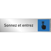 Plaque plexi couleur ´Sonnez et entrez´