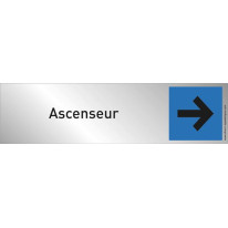 Plaque plexi couleur ´Ascenseur´ + flèche à droite