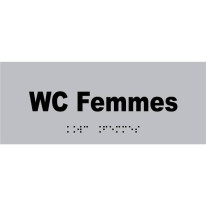 Plaque de porte texte relief - WC femmes - H 80 x