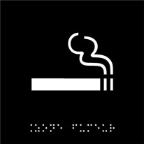 Plaque de porte picto relief - Zone fumeur - 120 x