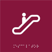 Plaque de porte picto relief - Escalator - 120 x 1