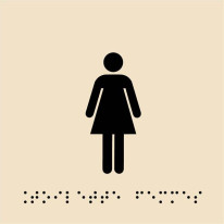 Plaque de porte picto relief - Toilettes femmes -