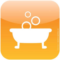 Plaque de porte Icone® - Baignoire Couleur Vert ci