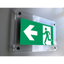 Signalétique Evacuation rectangulaire en plexiglas