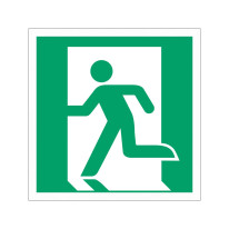 Signalétique Evacuation carrée en carton deluxe E0