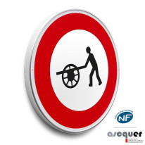 Panneau Accès interdit aux charrettes à bras - B9e