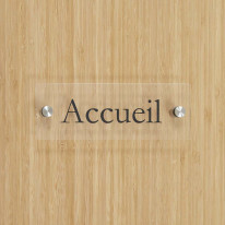 Plaque de porte H 75 x L 210 mm - Gamme Clear text