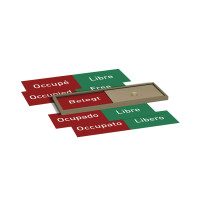 Plaque Occupé/libre en 5 langues - H 51 x L 151 mm