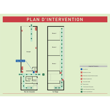 Plan d´intervention en PVC photoluminescent avec c