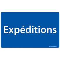 Panneau Expéditions - Fond bleu - H 250 x L 400 mm