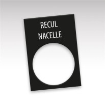 Etiquette bouton poussoir gravée Recul nacelle