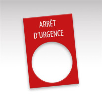 Etiquette bouton poussoir gravée Arrêt d´urgence