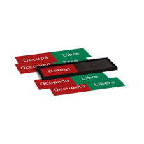 Plaque Occupé/libre en 5 langues - H 54 x L 151 mm