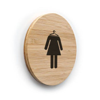 Plaque de porte picto Vestiaires Femmes ø 100 mm -