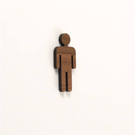 Pictogramme toilettes garçons découpé en bois