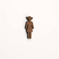 Pictogramme toilettes filles découpé en bois
