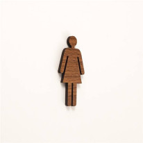 Pictogramme toilettes femmes découpé en bois