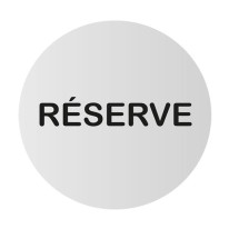 Plaque de porte aluminium brossé Texte Réserve - Ø