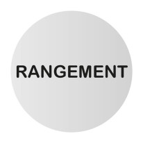 Plaque de porte aluminium brossé Texte Rangement -