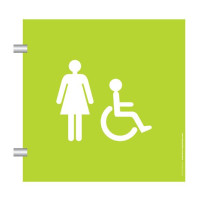 Plaque en drapeau Toilettes Femmes Handicapés - Ga