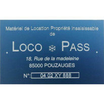 Plaque de firme en aluminium imprimée - H 51 x L 1