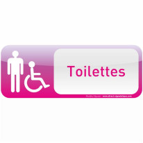 Plaque de porte Toilettes Homme Handicapé Text´ico