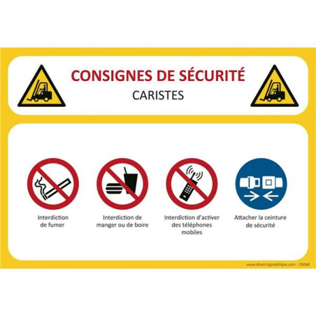 Consignes de sécurité Caristes