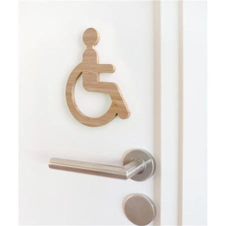 Pictogramme Handicapé - H 160 mm - Bambou - Gamme 