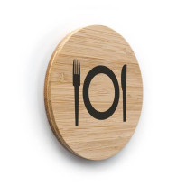 Plaque de porte picto Cuisine ø 83 mm - gamme Bamb