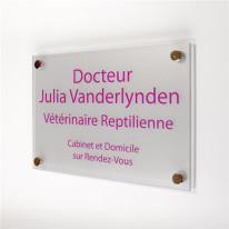 Plaques professionnelles - Fond dépoli