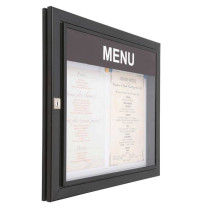 Vitrine Menu extérieure - Sans éclairage - Noire