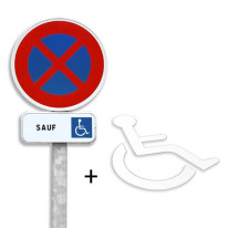 Pack place de parking handicapée - Panneaux routie