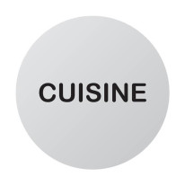 Plaque de porte aluminium brossé Texte Cuisine - Ø
